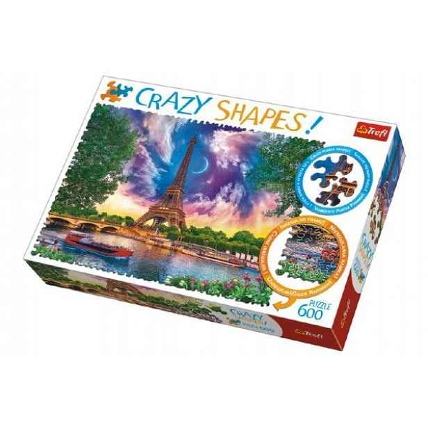 Puzzle Nebe nad Paříží 600 dílků Crazy Shapes 68x48cm v krabici 40x27x6cm