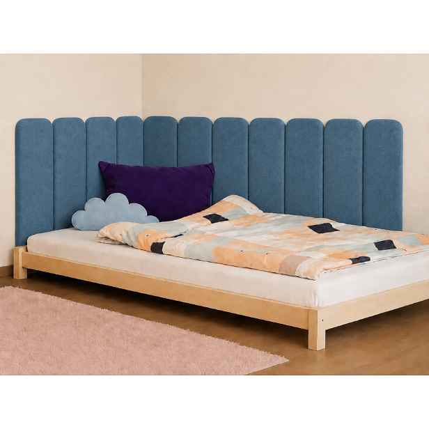 Rovný čalouněný panel na zeď VELUR se zaoblenými rohy Zvolte barvu: Khaki, Zvolte rozměr: 30x60 cm, Uchycení na zeď: Se samolepícím suchým zipem