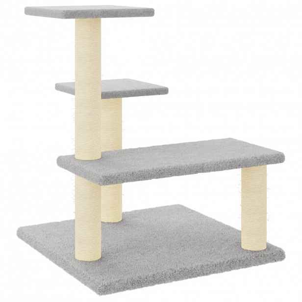 vidaXL Škrabadlo pro kočky se sisalovými sloupky světle šedé 61 cm