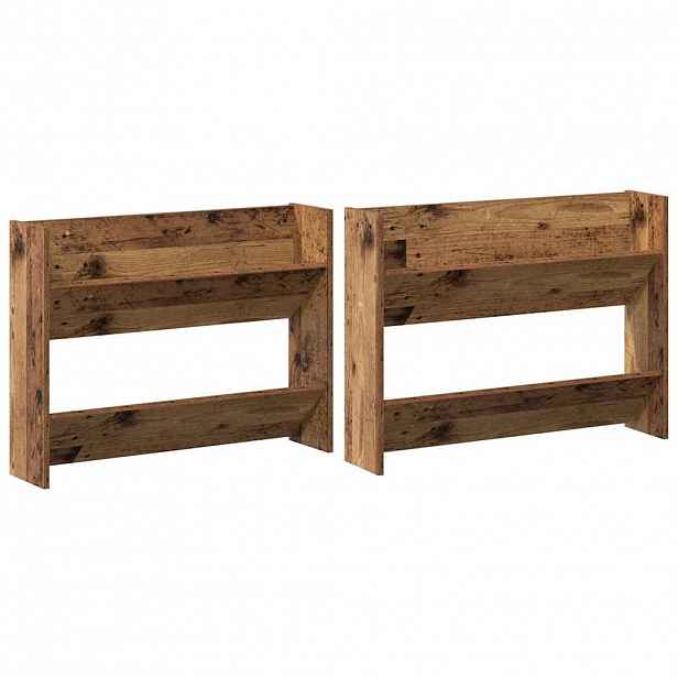 vidaXL Skříň na obuv 2 ks 80 x 18 x 60 cm Kompozitní dřevo Staré dřevo
