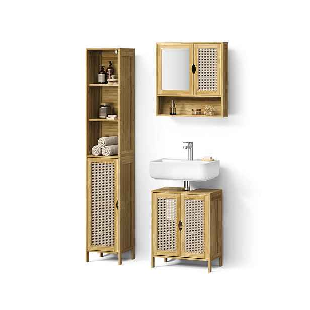 Livinity® BADMÖBEL-SET Mincio, Bambus, 3dílná