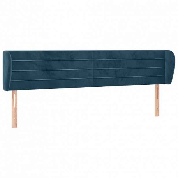 vidaXL Čelo postele typu ušák tmavě modré 183x23x78/88 cm samet