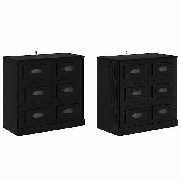 vidaXL Konzole 2 ks Černý dub 70 x 35,5 x 67,5 cm Kompozitní dřevo