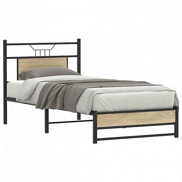 vidaXL Rám postele bez matrace dub sonoma 75 x 190 cm kompozitní dřevo