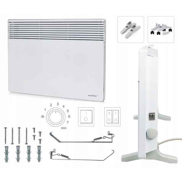 Nástěnný Radiátor EWX-1500W Konvektorový Ohřívač S Termostatem IP20 230V