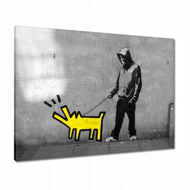 Obrazy 80x60 Žlutý pejsek Banksy Lol