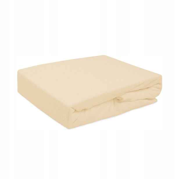 Froté prostěradlo s gumou prémiové silné 200x220 světle béžové