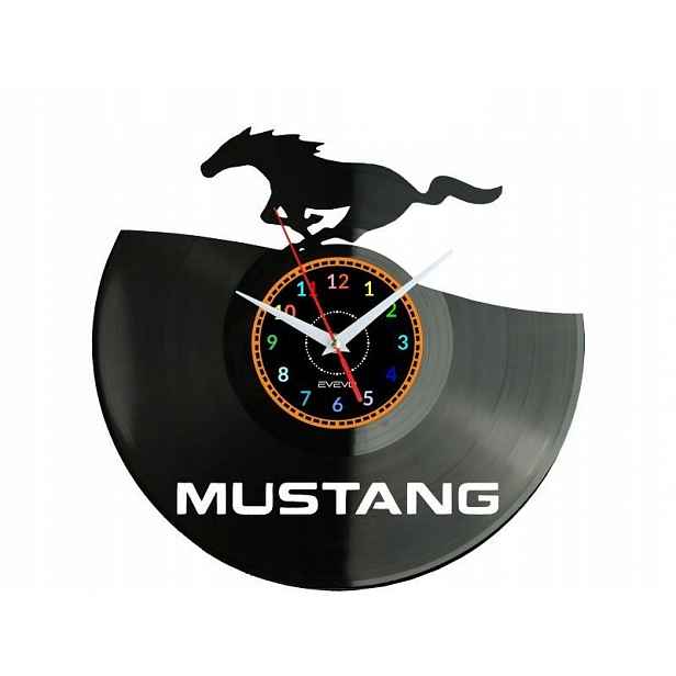 Mustang Dárek Originální dekorace do domu Hodiny z vinylové desky