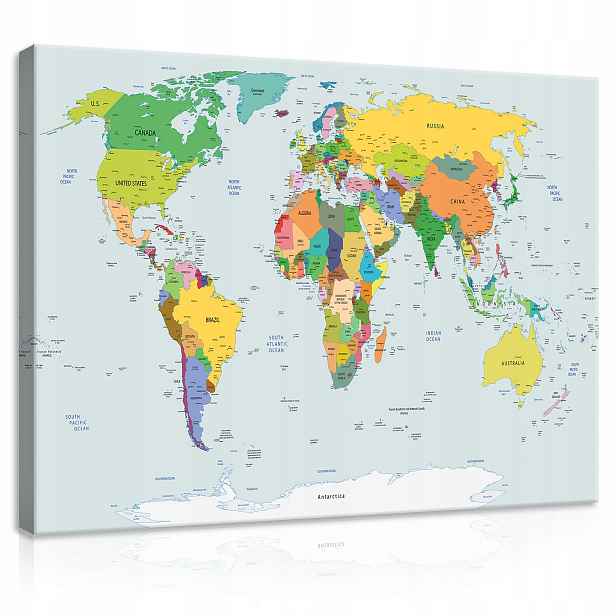 Obraz Mapa Světa Do Dětského Pokoje Na Plátně Stěna Moderní 100x70