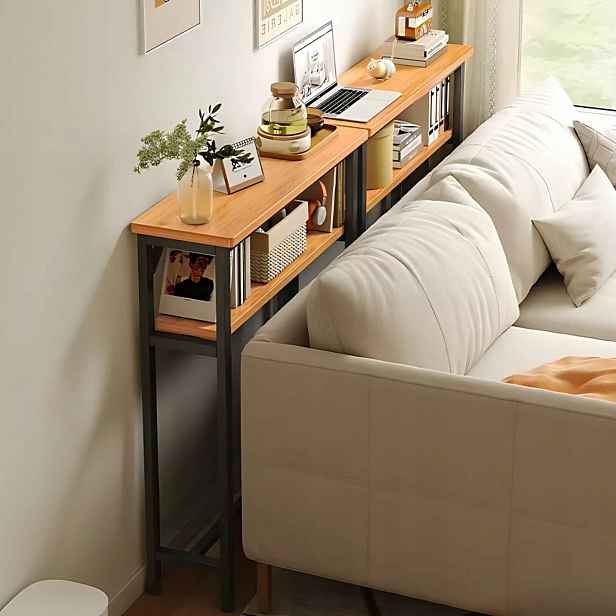 Úzký stolek Konsola Regál Loft Boční Stolek Polička 100x20x102