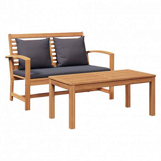 vidaXL lavice Hnědá a tmavě šedá 110 x 66 x 76 cm Pevné teakové dřevo