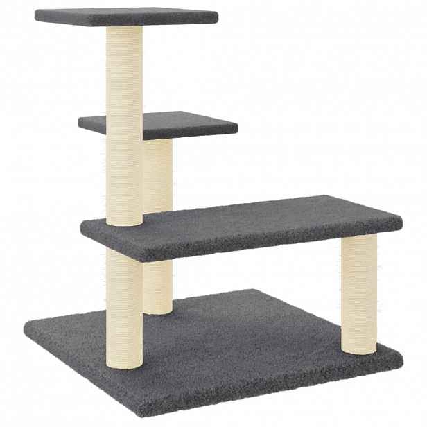 vidaXL Škrabadlo pro kočky se sisalovými sloupky tmavě šedé 61 cm