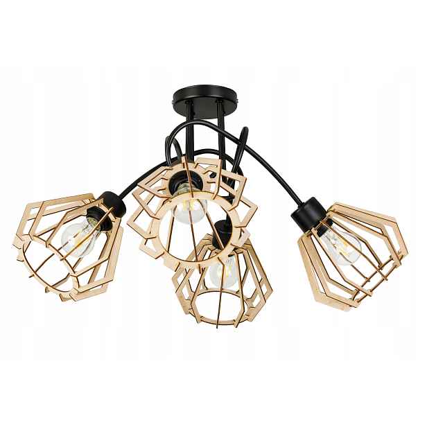 Stropní svítidlo závěsný lustr Loft stropní svítidlo Dřevo