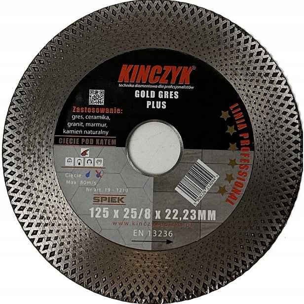 Diamantový kotouč 125x25/8x22,23 Kińczyk Gold+ granit, keramika, gres beton