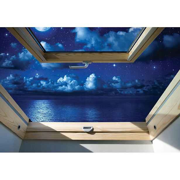 Fototapeta Okno 3D Nebe V Noci Mraky Moře Tapeta Na Zeď 368x254