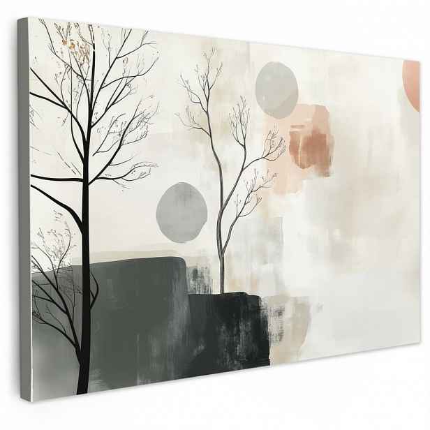 MuchoWow OBRAZ NA PLÁTNĚ Wabi sabi - Béžová - Rostlina 120x80 cm