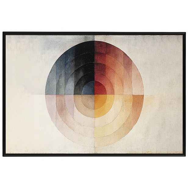 Plakát Rámeček Hliníkový Abstraktní Obraz Bauhaus Kruh Geometrie 60x40
