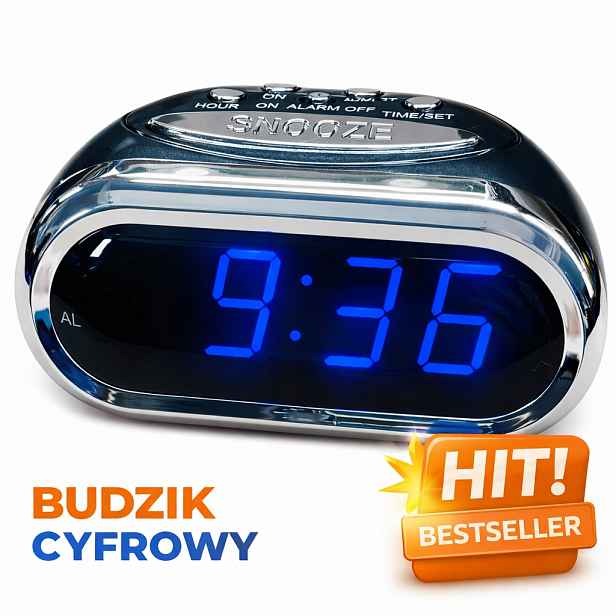 Síťový budík Perfect Led 21608, budík s funkcí odloženého buzení