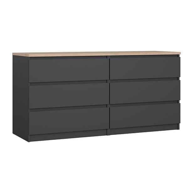 Tmavě šedá komoda 154x76x50 cm Naia – Tvilum
