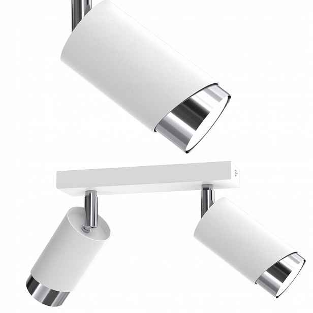 Stropní Svítidlo Reflektor Spot Bílý Chrom Nastavitelná Led GU10 Polská Lampa