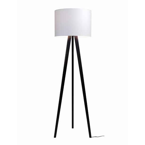 Stojací Lampa Trojnožková Dřevěná Lampa Stínidlo Tkanina Do Obývacího Pokoje