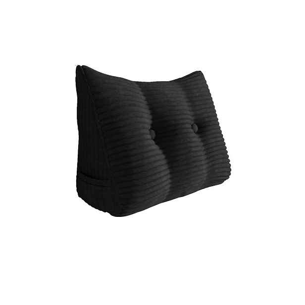 Vercart ZÁDOVÝ POLŠTÁŘ na postel kord Černý 80 cm
