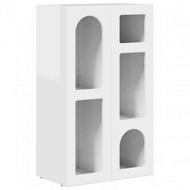 vidaXL Servírovací skříň ELST Vysoce lesklá bílá 59 x 35 x 100,5 cm