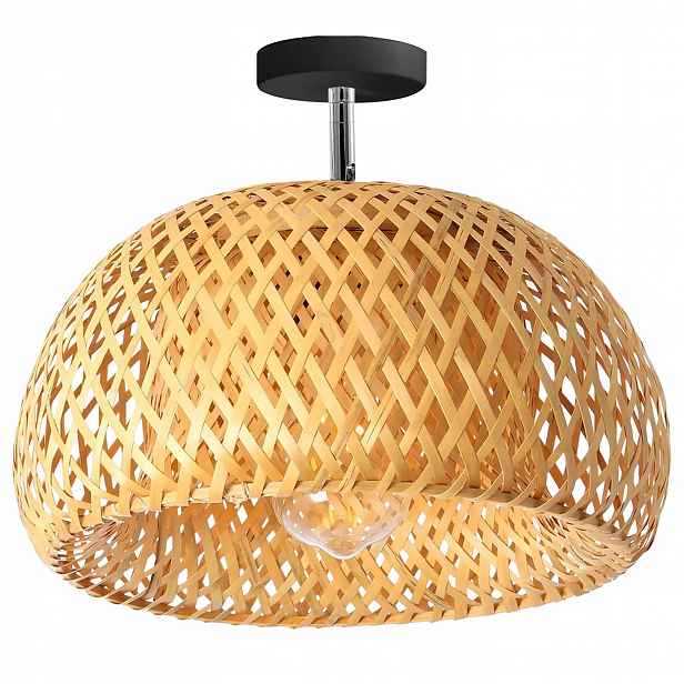 Bambusová lampa Boho přírodní závěsná ažurová