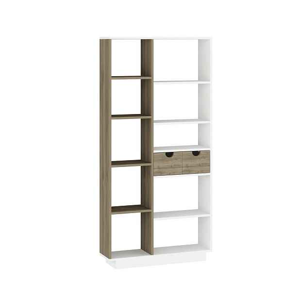 Knihovna Luma White and Walnut