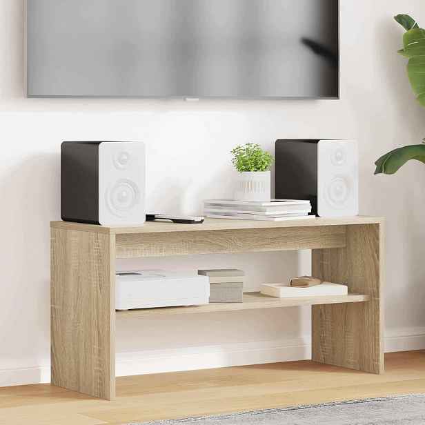Tv Skříňka 80x30x40 Dub Sonoma Regály Šuplík Dřevo