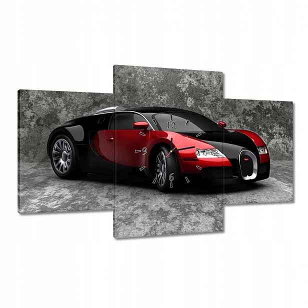 Hodiny 100x60 Bugatti Veyron Červené