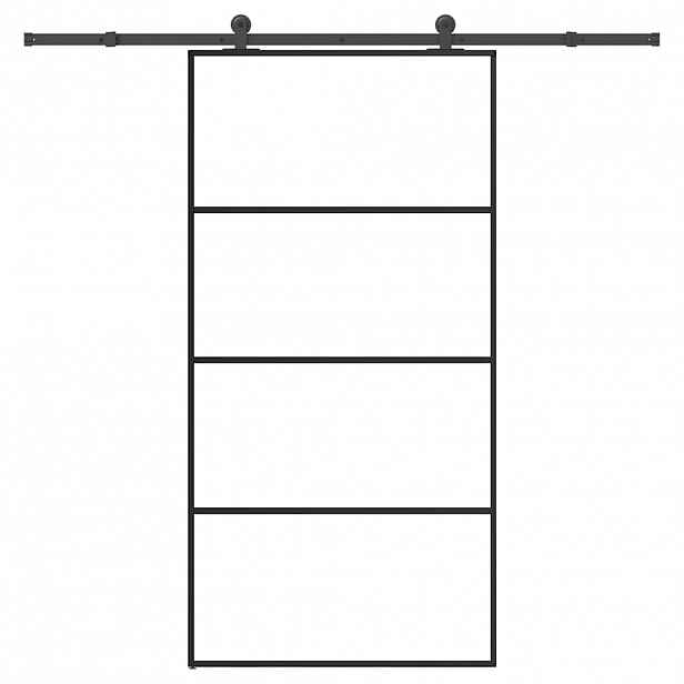 vidaXL Posuvné dveře s kováním 102,5 x 205 cm ESG sklo a hliník