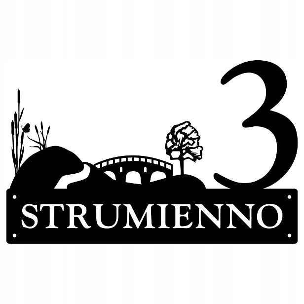 Číslo Na Dům 60 cm Tabule Adresa Ocel 2 mm ul. Strumienno
