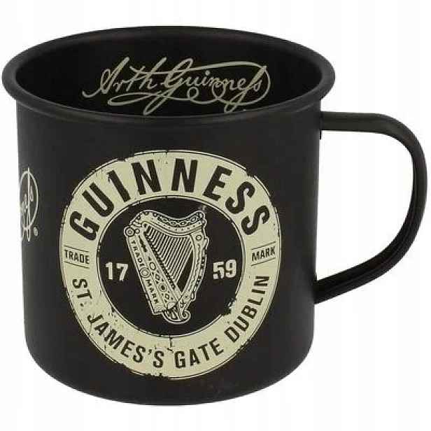 Guinness Harp 1759 smaltovaný černý hrnek 35cl Harfa A10