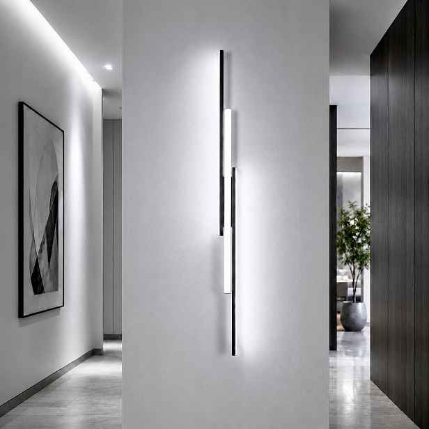 Led Závěsné Svítidlo Na Zeď Scienna Černé Moderní Do Obýváku 6500K 24W