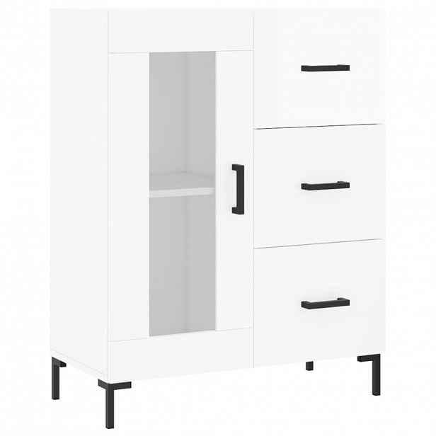 vidaXL Příborník bílý s vysokým leskem 69,5x34x90 cm kompozitní dřevo