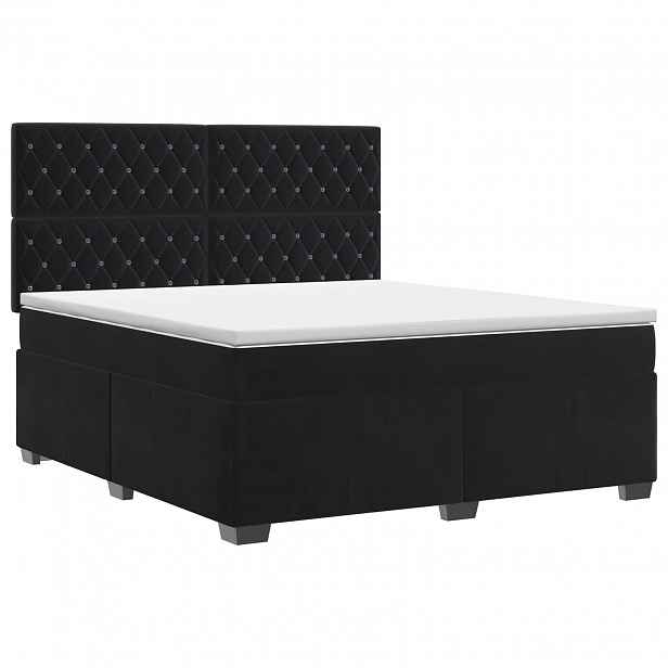 vidaXL Postel boxspring s matrací s čelo Černá 140 x 190 cm Samet