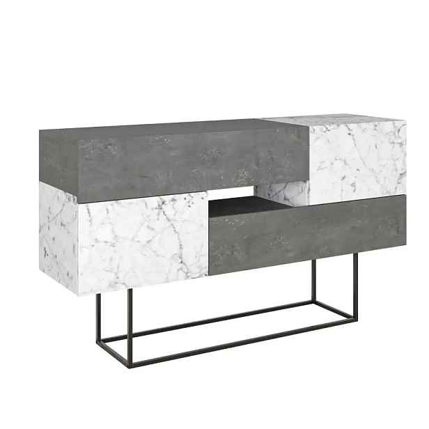 Casarredo Konzolový stolek ELARA, retro šedá/bílý