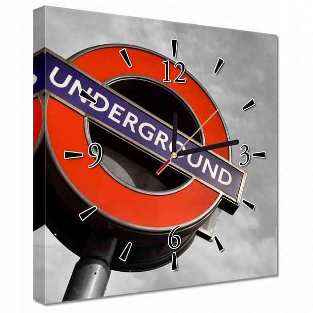 Nástěnné hodiny 30x30 Znak Underground Londýn