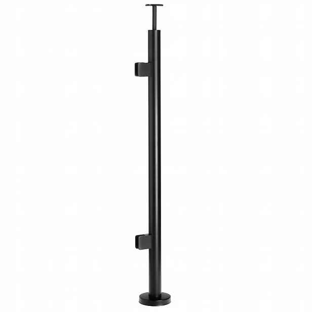 Startovací sloupek pro skleněné zábradlí 100 cm Černý fi 42 mm Loft