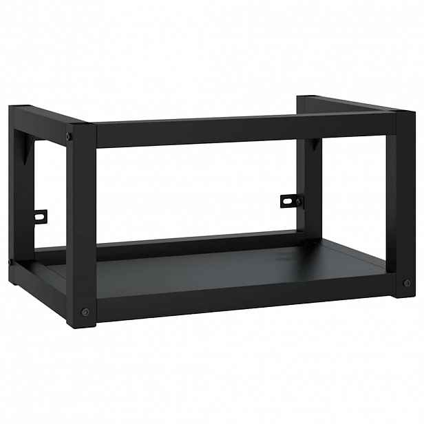 vidaXL Nástěnný koupelnový regál pod umyvadlo černý 59x38x31 cm železo