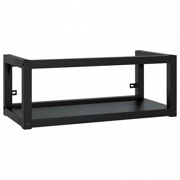 vidaXL Nástěnný koupelnový regál pod umyvadlo černý 79x38x31 cm železo