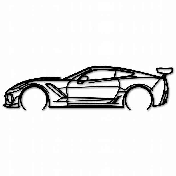 Auta Na Zeď Chevrolet Corvette c7 Obraz Ažurová Dekorace 80 cm