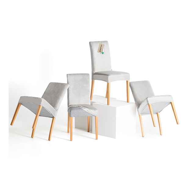 Světle šedé napínací potahy v sadě 4 ks na židli 48 cm Sento – Restilo