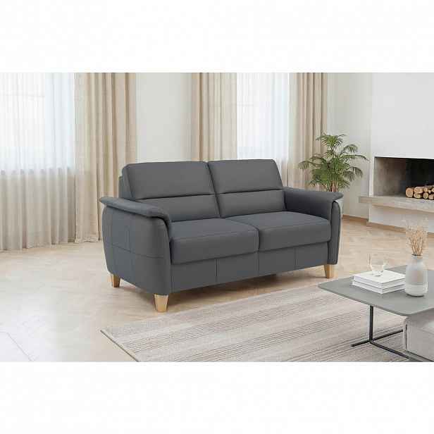 Sit & More TŘÍMÍSTNÁ POHOVKA, černá, pravá kůže