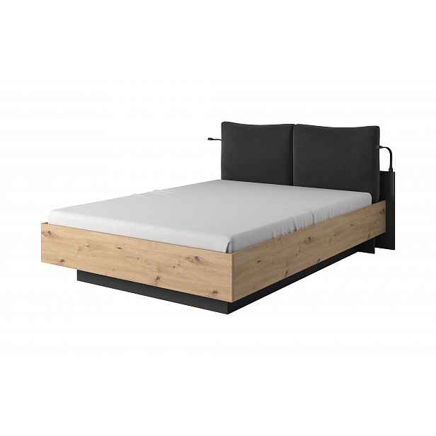 Moderní postel Šárka dub artisan / antracit HELCEL