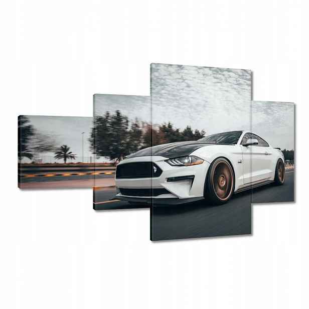Obrazy 130x80 Bílý Ford Mustang Auto