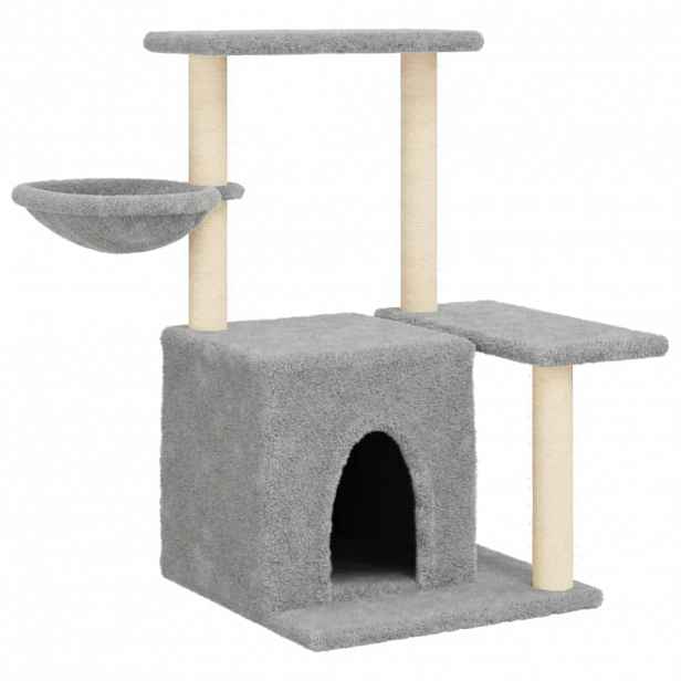 vidaXL Škrabadlo pro kočky se sisalovými sloupky světle šedé 83 cm