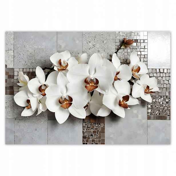 Fototapety 152x104 Bílé orchideje a mozaika