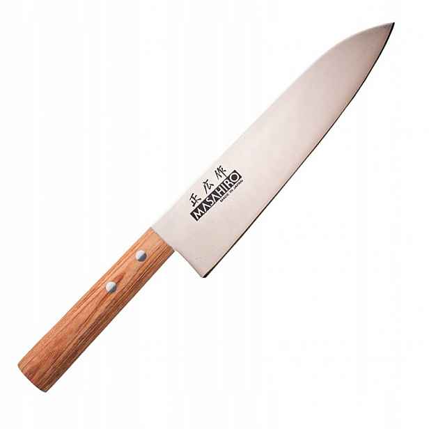 Nůž Šéfkuchaře Masahiro Sankei 180 mm 18 cm Hnědá dřevěná rukojeť